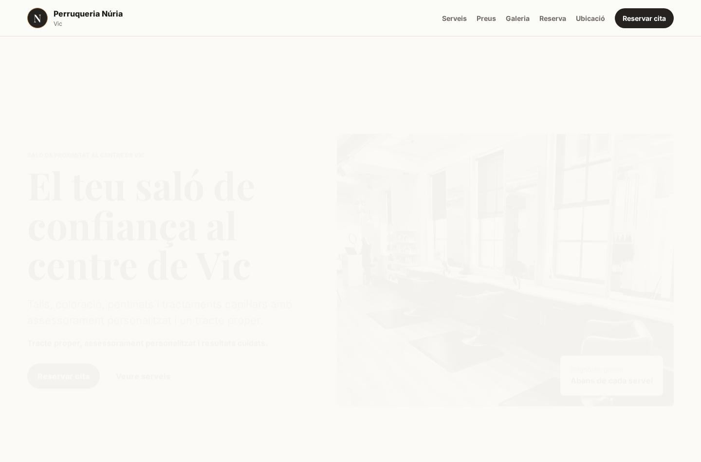 Demos para negocio local: Salón: portada